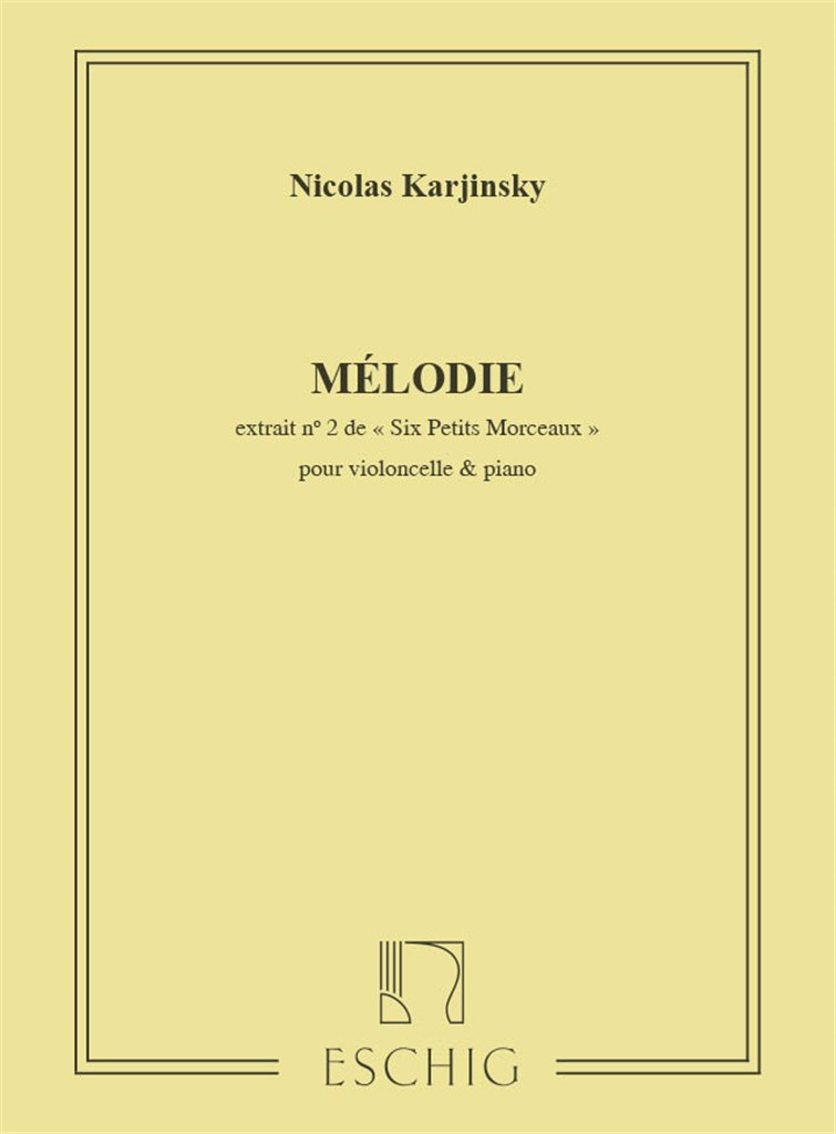 6 Petits Morceaux N 2 Melodie Vlc-Piano (1 Re